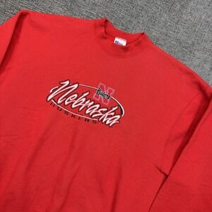 Vintage‎ Nebraska Huskers Sweatshirt Mens XL Red Crewneck 90's Pro Player